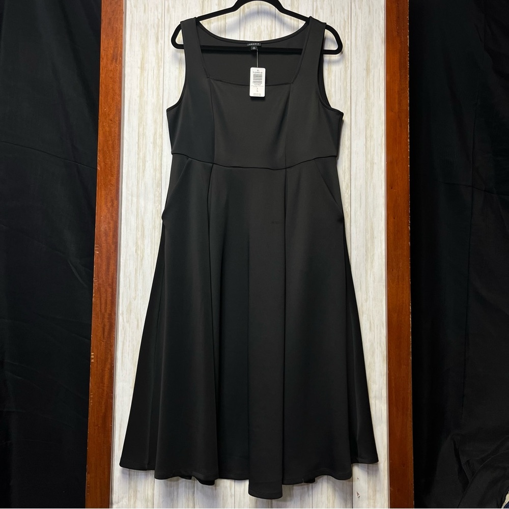 Torrid Black Long Sleeveless Scuba Skater Dress Torrid Size 0 Women’s Size 12